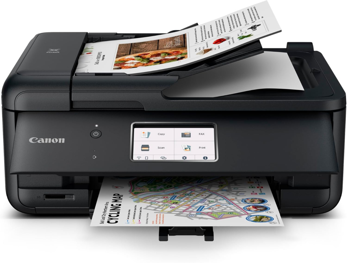 PIXMA Tr8620A - All-In-One Printer Home Office|Copier|Scanner|Fax|Auto Document Feeder | Photo, Document | Airprint (R), Android, Black, Works with Alexa - Image 1