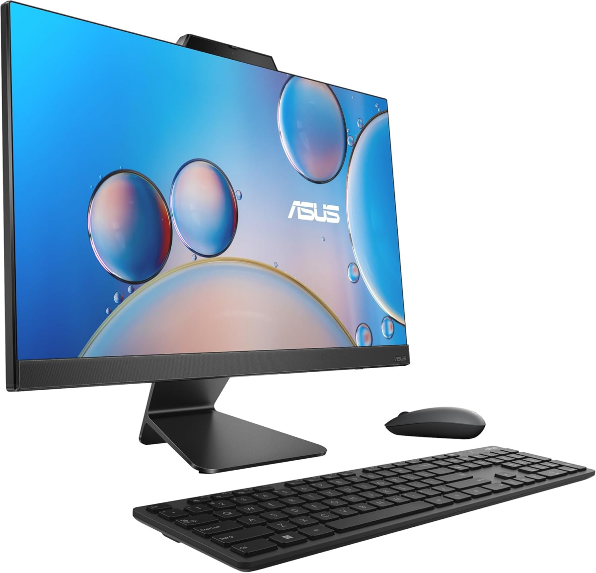 M3402 All-In-One, 23.8” FHD Display, AMD Ryzen™ 3 7320U Processor, 8GB RAM, 512GB SSD, Windows 11 Home, Kensington Lock, Black, M3402WFA-PB303 - Image 1