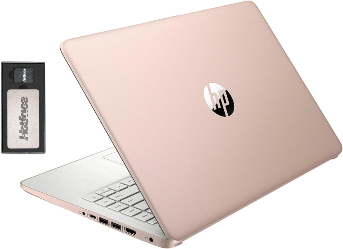 Stream 14" HD Brightview Laptop, Intel Celeron N4120, 16GB RAM, 288GB Storage (128GB Emmc + 160GB Docking Station Set), Intel UHD Graphics, 720P Webcam, Wi-Fi, 1 Year Office 365, Win 11 S, Gold - Image 1
