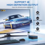 AK1 plus Mini PC, Desktop Computer 12Th N95(Up to 3.4Ghz) Mini PC 16GB RAM 512GB SSD, Micro PC Computer, Mini Tower PC Support 4K HDMI, Desktop PC with Dual Wifi, BT4.2 for Business Home Office - Image 3