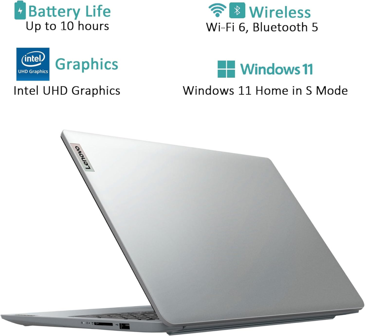 Ideapad 1I Laptop, 15.6 Inch Anti-Glare Display, Intel Celeron Processor, 20GB RAM, Storage: 1TB SSD+128GB Emmc, Windows 11 Home, 1 Year Microsoft 365, Webcam, Wi-Fi, Alpacatec Accessory - Image 4