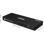 4K UHD 16 Ports HDMI KVM Switch, Console Rack Mount Switch with 8 Pcs 5Ft KVM Cable, USB 2.0 Device 16 Port Inputs, Control up to 16 Computers/Servers, with RS232 and LAN Port - Image 3