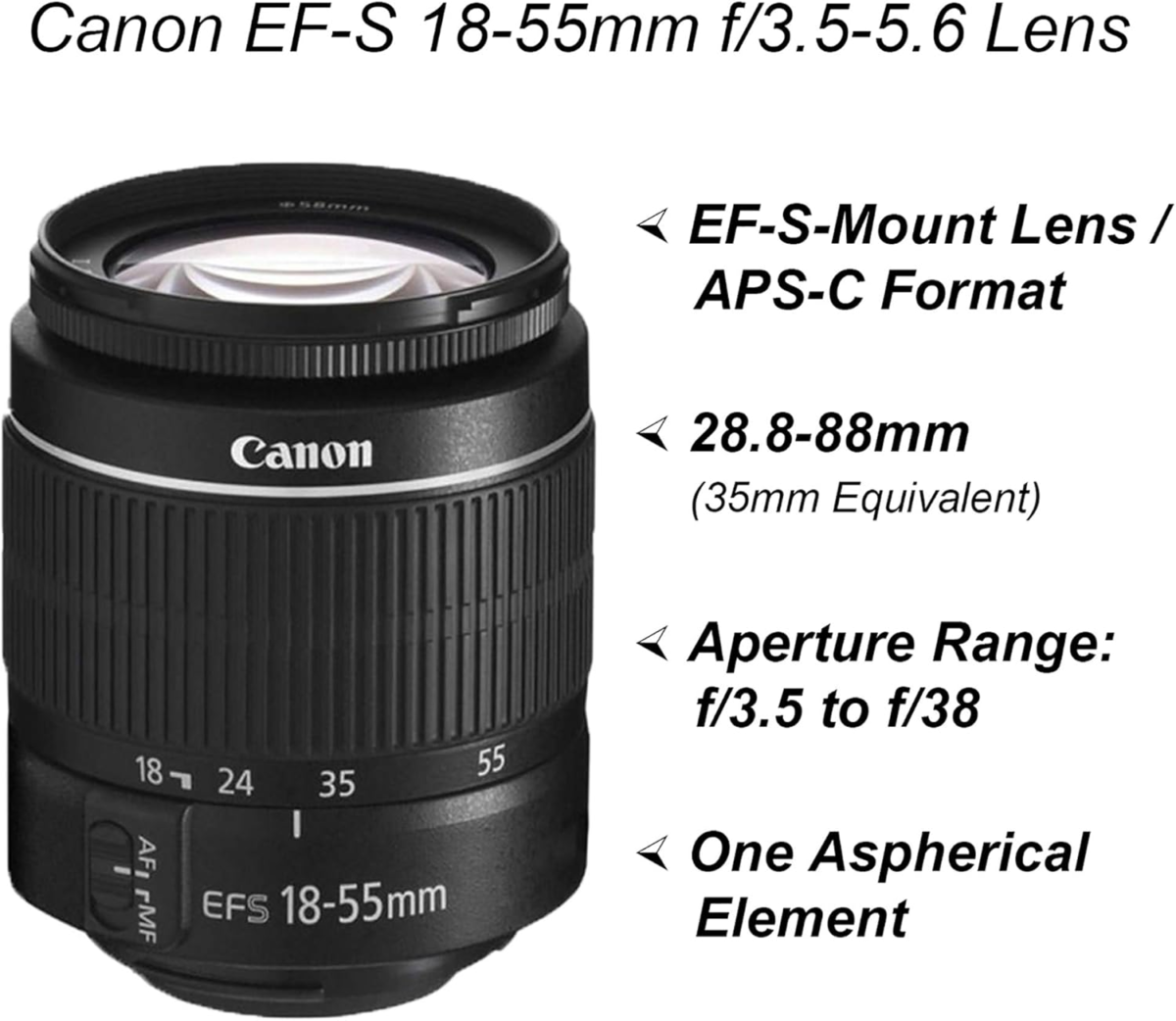 Canon EOS T100/4000D DSLR Camera with EF-S 18-55Mm Lens, Sandisk Memory Card, Tripod, Flash, Backpack + Zeetech Accessory Bundle (Canon 18-55Mm, Sandisk 64GB) (Renewed) - Image 3