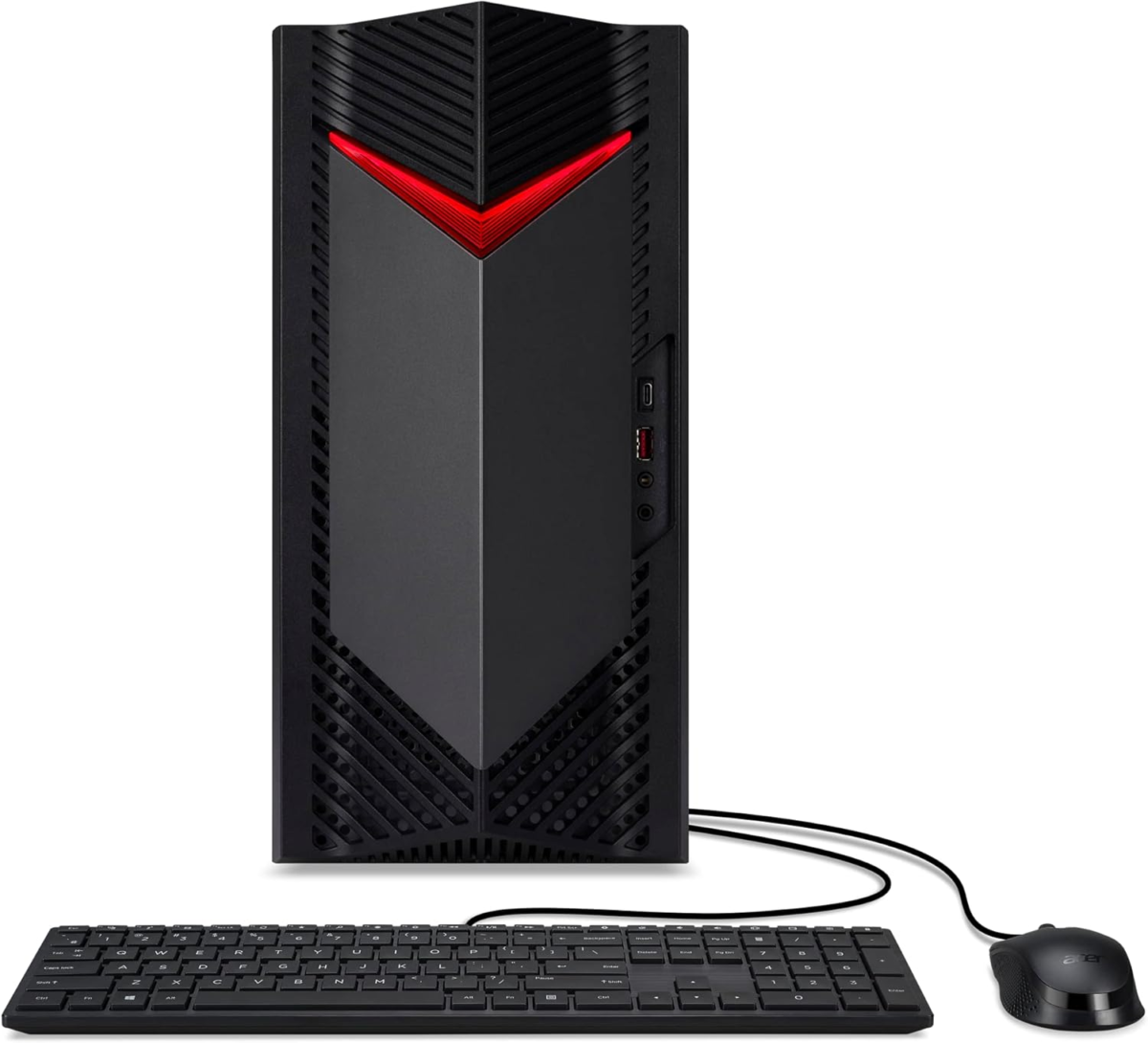 Nitro 50 N50-656-UR12 Gaming Desktop | Intel Core I5-14400F 10-Core Processor | NVIDIA Geforce RTX 3050 | 16GB DDR5 5600Mhz | 1TB Pcie Gen 4 SSD | Intel Wi-Fi 6E AX211 | Windows 11 Home - Image 1