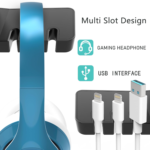 Headphone Stand with USB Charger under Desk Headset Holder Mount with 3 Port USB Charging Station (20W PD & QC3.0) and Iwatch Stand Smart Watch Charging Dock Dual Earphone Hanger Hook,Ul Tested - Image 4