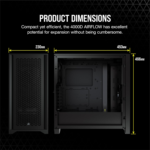 4000D AIRFLOW Tempered Glass Mid-Tower ATX Case - High-Airflow - Cable Management System - Spacious Interior - Two Included 120 Mm Fans - Black - Image 9