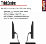 Thinkcentre All-In-One Business Computer, 23.8" FHD Display, 12Th Gen Intel 6-Core Processor, 16GB RAM, 512GB Pcie SSD, Wi-Fi, HDMI, Webcam, DVD-RW, Windows 11 Pro - Image 4