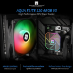 Aqua Elite 120 V3 Aio CPU Cooler, 120 Liquid Cooling Row, ARGB PWM Cooler Fans, for Intel LGA1150/1151/1155/1156/1200/2011/1700,AMD:AM4/AM5, PC Cooler Aio - Image 2