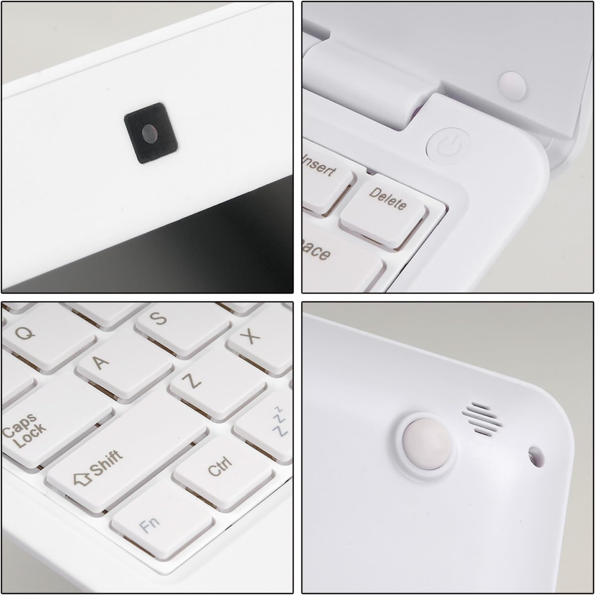 10.1 Inch Portable 8GB Computer Laptop PC Quad Core Android 6.0 Mini Netbook Slim and Lightweight Notebook Webcam Netflix Youtube Player Flash (White) - Image 6