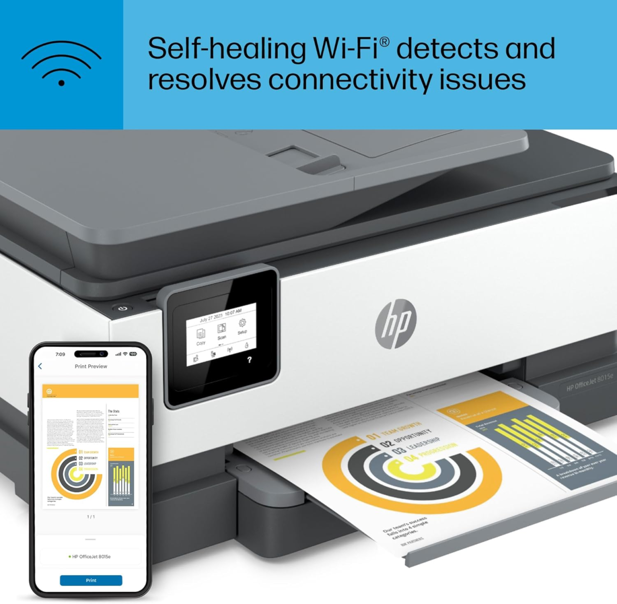 Officejet 8015E Wireless Color All-In-One Printer, 3 Months of Instant Ink Included - Image 11