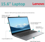 Ideapad 1I Laptop, 15.6 Inch Anti-Glare Display, Intel Celeron Processor, 20GB RAM, Storage: 1TB SSD+128GB Emmc, Windows 11 Home, 1 Year Microsoft 365, Webcam, Wi-Fi, Alpacatec Accessory - Image 3