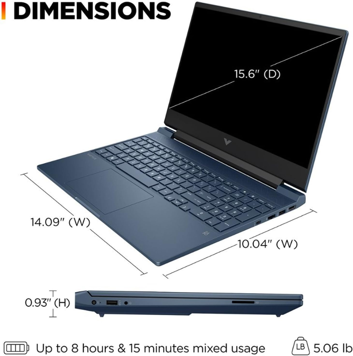 Gaming Laptop Computer, 15.6" 144 Hz FHD Victus Gaming Laptops, RTX 3050, Intel Core I5-12450H, 64GB RAM|1TB SSD+128GB Portable External SSD, Windows 11, Backlit KB, Wi-Fi 6, Webcam, RK Bundle - Image 6