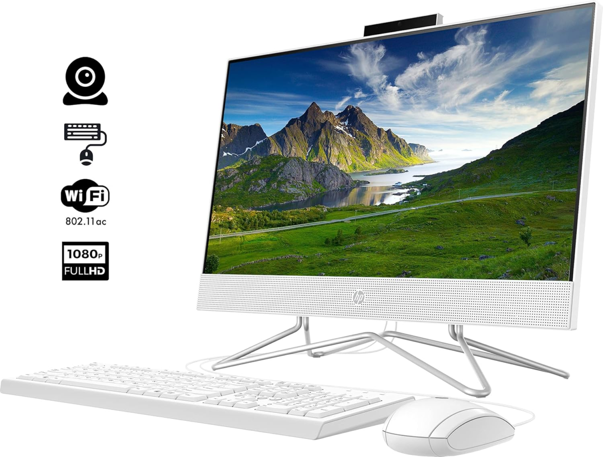 2022 Newest All-In-One Desktop, 21.5" FHD Display, Intel Celeron J4025 Processor, 16GB RAM, 512GB Pcie SSD, Webcam, HDMI, RJ-45, Wired Keyboard&Mouse, Wifi, Windows 11 Home, White - Image 3
