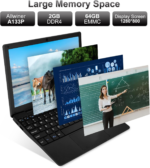10.1Inch Lapttop,Quad-Core Processor with Android 12.0 OS, 2GB RAM,64GB EMMC, Built-In Camera, Wifi,Usb Interface, Tpye-C Charging for Learning and Entertainment (Black 2GB+64GB) - Image 2