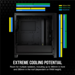 4000D AIRFLOW Tempered Glass Mid-Tower ATX Case - High-Airflow - Cable Management System - Spacious Interior - Two Included 120 Mm Fans - Black - Image 5
