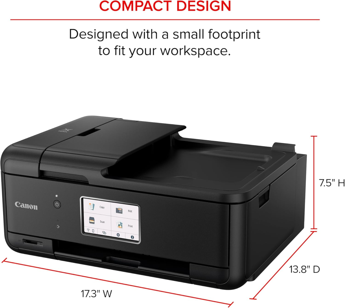 PIXMA Tr8620A - All-In-One Printer Home Office|Copier|Scanner|Fax|Auto Document Feeder | Photo, Document | Airprint (R), Android, Black, Works with Alexa - Image 8