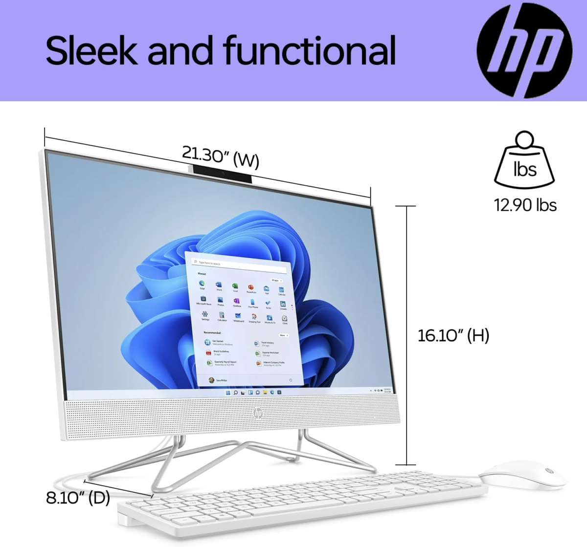 24 Newest Daily All-In-One, 23.8" FHD 1920 * 1080, Intel Core I3-1115G4, 16GB RAM, 1TB SSD, Wi-Fi, Wired KB & Mouse, SD Card Reader, Webcam, W11 Home, White Bundle with Adata 64GB USB Flash Drive - Image 5