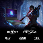 Katana A15 AI 15.6” 144Hz FHD Gaming Laptop: Ryzen 7-8845HS, NVIDIA Geforce RTX 4060, 32GB DDR5, 1TB Nvme SSD, Cooler Boost 5, Win 11: Black B8VF-448US - Image 2