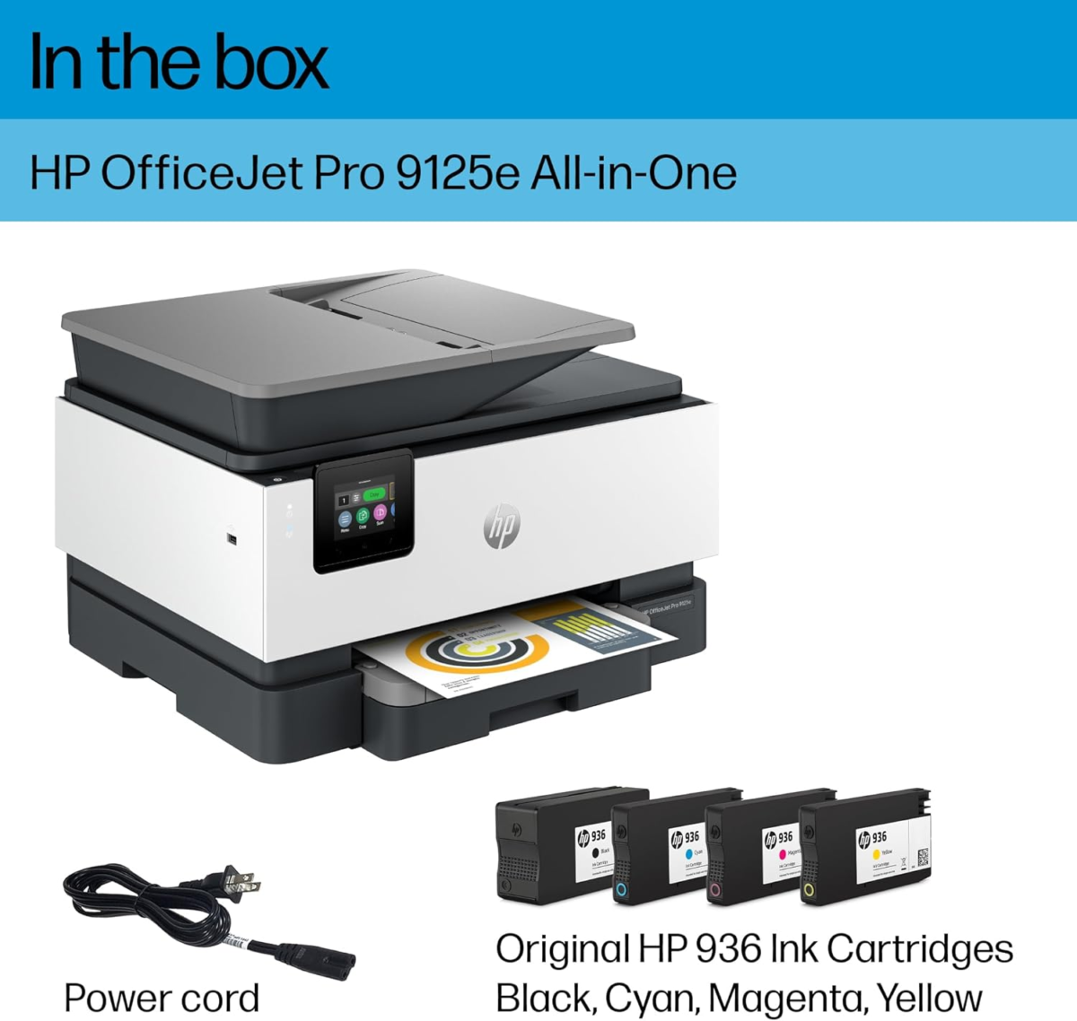 Officejet Pro 9125E All-In-One Printer, Color, Printer-For-Small Medium Business, Print, Copy, Scan, Fax,Touchscreen; Smart Advance Scan, 3 Months of Instant Ink Included - Image 6