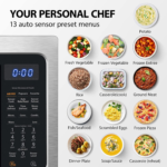 4-In-1 ML-EC42P(SS) Countertop Microwave Oven, Smart Sensor, Convection, Air Fryer Combo, Mute Function, Position Memory 13.6" Turntable, 1.5 Cu Ft, 1000W, Silver - Image 4