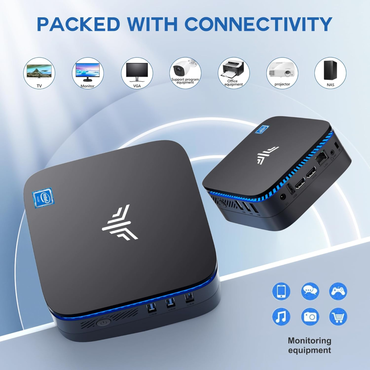 AK1 plus Mini PC, Desktop Computer 12Th N95(Up to 3.4Ghz) Mini PC 16GB RAM 512GB SSD, Micro PC Computer, Mini Tower PC Support 4K HDMI, Desktop PC with Dual Wifi, BT4.2 for Business Home Office - Image 7