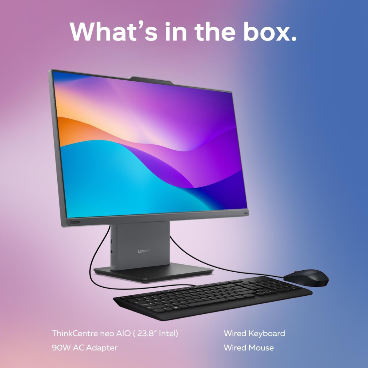 Thinkcentre All-In-One Desktop Computer, 23.8” FHD Micro-Edge Display, 13Th Gen Intel I7-13620H, 32GB DDR5 SODIMM, 1TB SSD, Webcam, HDMI, RJ-45, Wired Keyboard & Mouse, Wi-Fi 6, Windows 11 Pro - Image 6