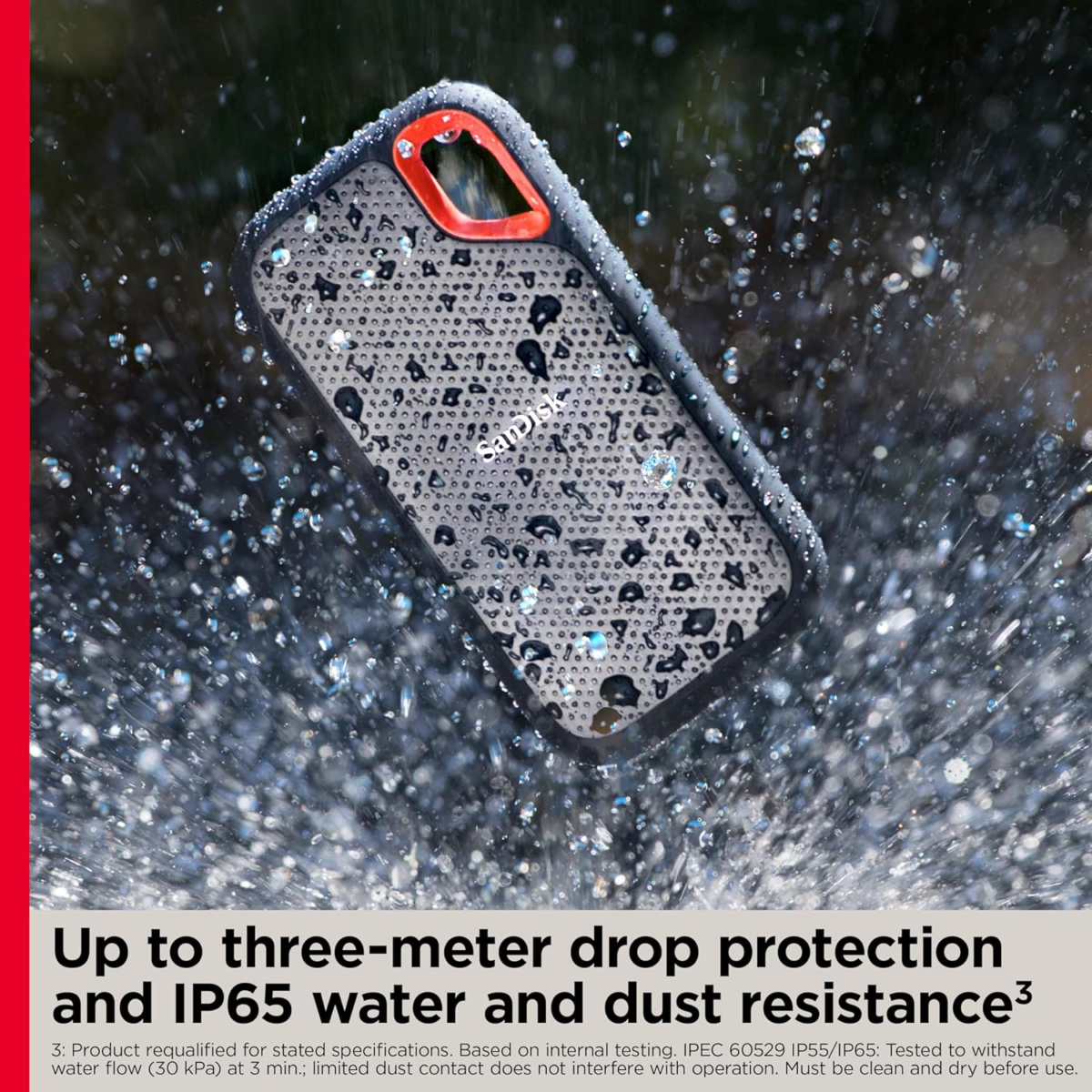 2TB Extreme Portable SSD - up to 1050Mb/S, USB-C, USB 3.2 Gen 2, IP65 Water and Dust Resistance, Updated Firmware - External Solid State Drive - SDSSDE61-2T00-G25 - Image 5