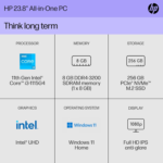 24 Inch All-In-One PC, FHD Display, Intel Core I3-1115G4, 8 GB SDRAM, 256 GB SSD, Intel UHD Graphics, Windows 11 Home, 24-Df1000 (2024) - Image 2