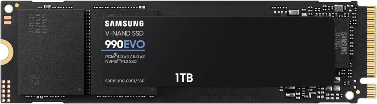 990 EVO SSD 1TB, Pcie Gen 4X4, Gen 5X2 M.2 2280 Nvme Internal Solid State Drive, Speeds up to 5,000Mb/S, Upgrade Storage for PC Computer, Laptop, MZ-V9E1T0B/AM, Black - Image 1