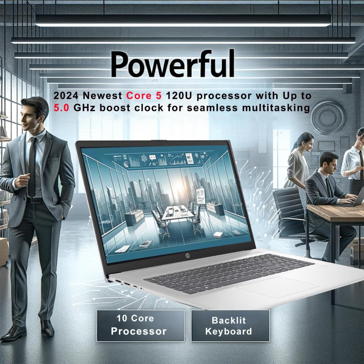 Ultrabook 17.3" FHD (1920 X 1080) Laptop | Newest Intel Core 5 Processor (10 Core)| 32GB RAM | 1TB SSD (512GB SSD + 500GB External) | HDMI | Upto 12 Hours Battery Life | Win 11 - Image 2