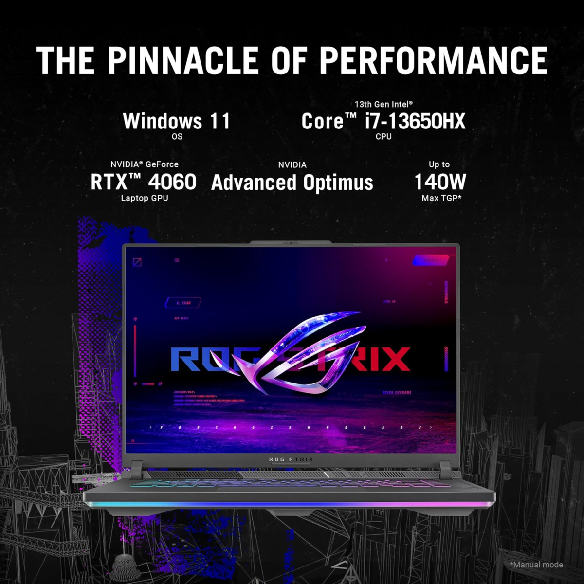 ROG Strix G16 (2024) Gaming Laptop, 16” 16:10 FHD 165Hz Display, NVIDIA® Geforce RTX™ 4060, Intel Core I7-13650Hx, 16GB DDR5, 1TB Pcie Gen4 SSD, Wi-Fi 6E, Windows 11, G614JV-AS74 - Image 2
