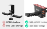 Headphone Stand with USB Charger under Desk Headset Holder Mount with 3 Port USB Charging Station (20W PD & QC3.0) and Iwatch Stand Smart Watch Charging Dock Dual Earphone Hanger Hook,Ul Tested - Image 7