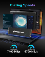 Predator M.2 SSD 1TB GM7000 with DRAM Cache Nvme 1.4 2280 Pcie Gen4×4 Ultra High Speed (Maximum Read: 7400Mb/S, Max Write: 6700Mb/S) 3D NAND TLC Internal SSD Compatible with PS5 Pro - BL.9BWWR.105 - Image 2