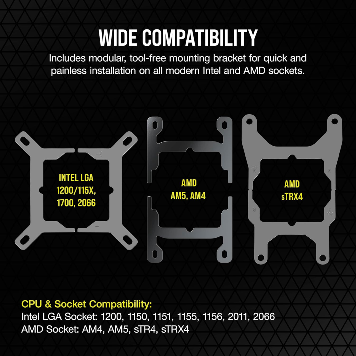 Icue H150I Elite LCD XT Liquid CPU Cooler - IPS LCD Screen - Three AF120 RGB Elite Fans - 360Mm Radiator - Fits Intel® LGA 1700, AMD® AM5, and More - Included Icue Commander CORE - Black - Image 7