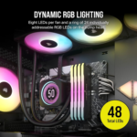 Icue H150I Elite LCD XT Liquid CPU Cooler - IPS LCD Screen - Three AF120 RGB Elite Fans - 360Mm Radiator - Fits Intel® LGA 1700, AMD® AM5, and More - Included Icue Commander CORE - Black - Image 5