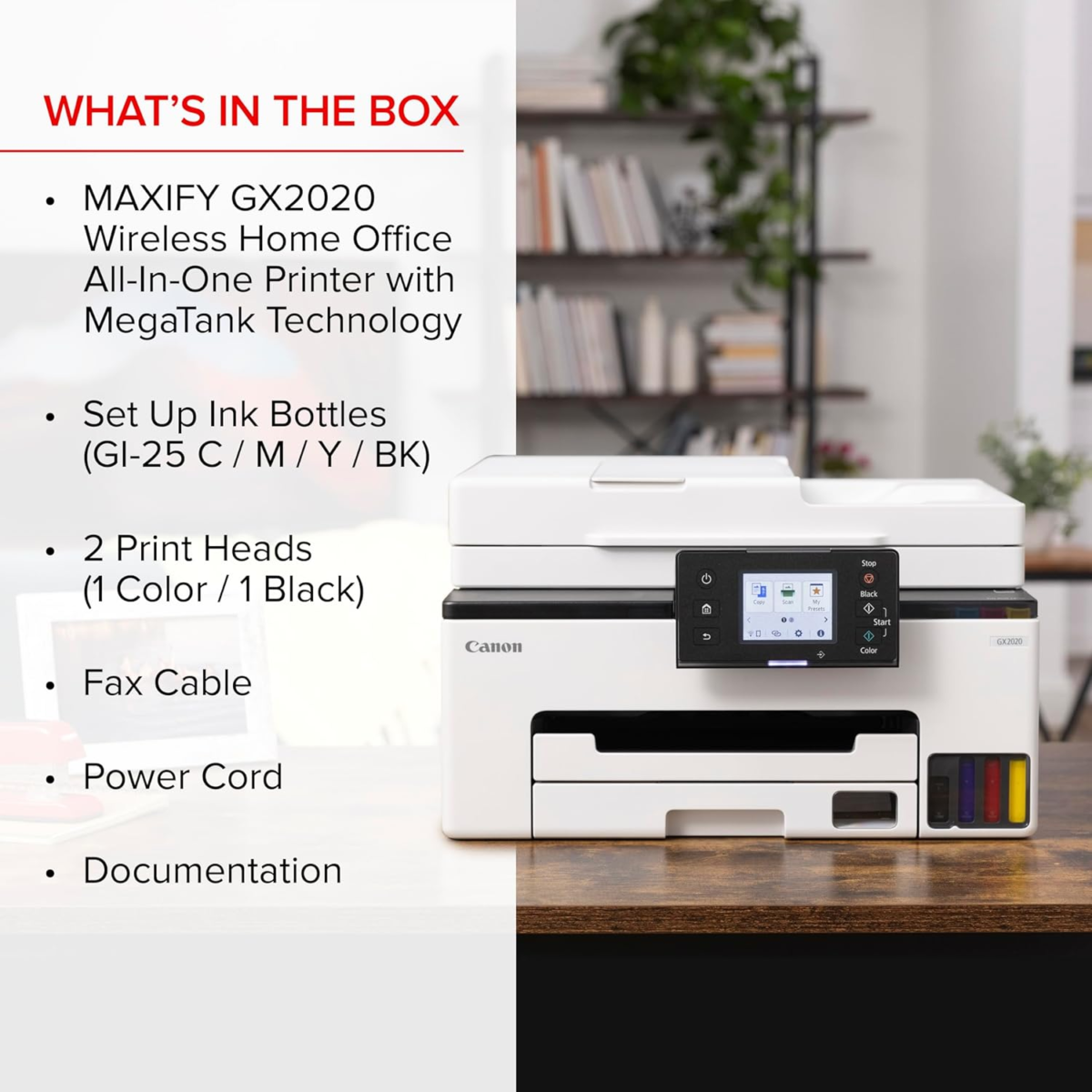 Megatank GX2020 All-In-One Wireless Supertank [Megatank] Printer | Print, Copy and Scan| Mobile Printing |2.7" LCD Color Touchscreen | Auto Document Feeder and Auto Duplex Printing - Image 7