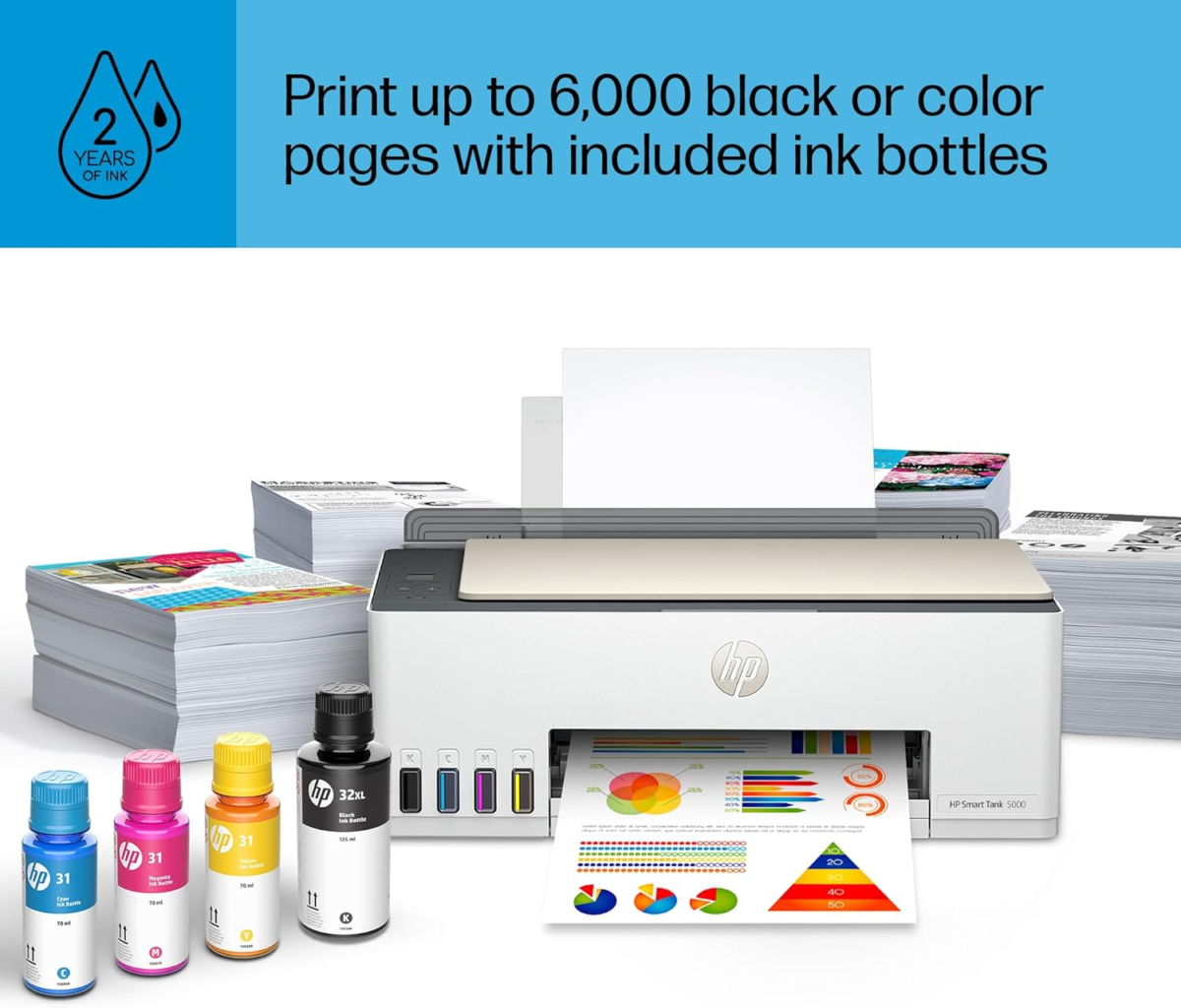 Smart-Tank 5000 Wireless All-In-One Ink-Tank Printer with up to 2 Years of Ink Included, Mobile Print, Scan, Copy, White, 17.11 X 14.23 X 6.19 - Image 10