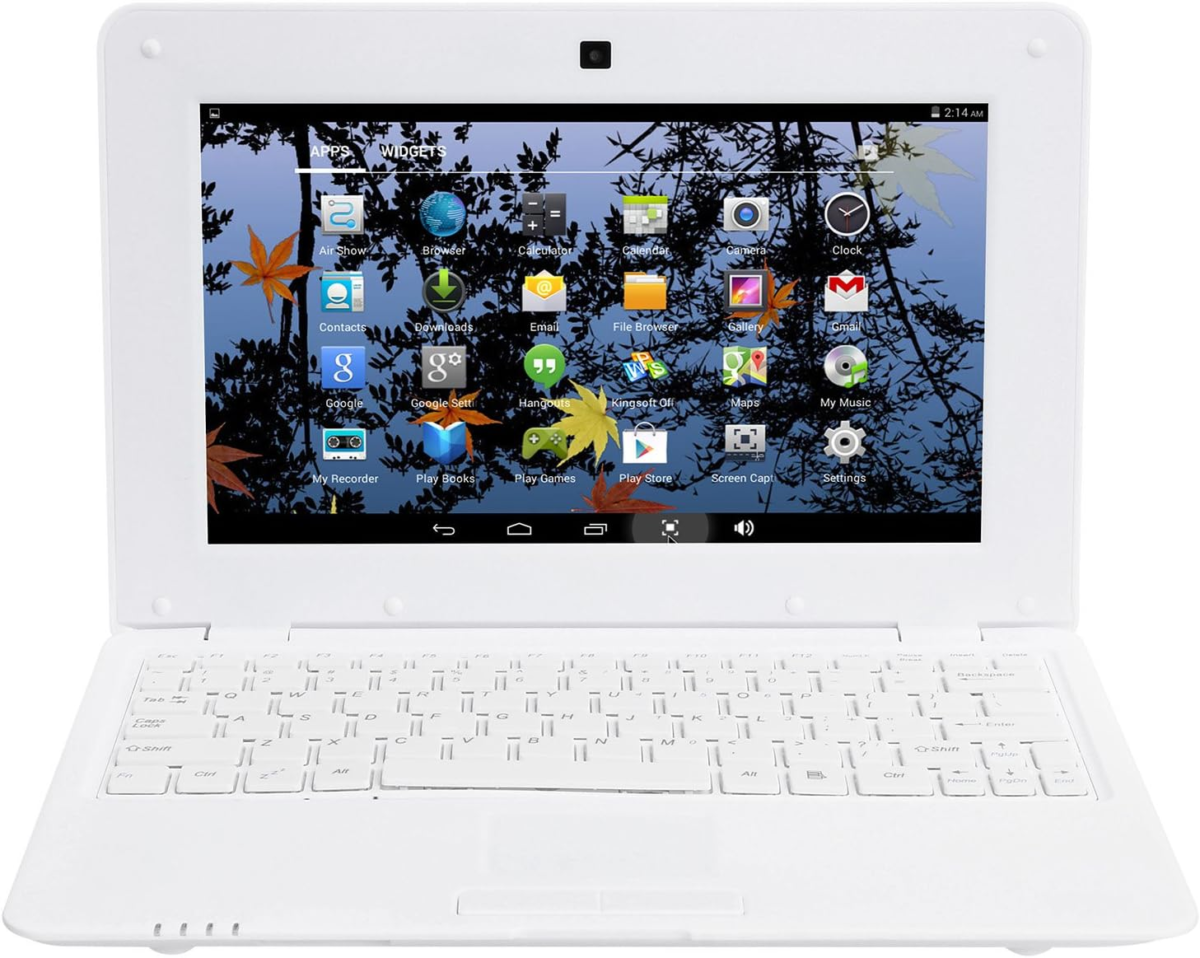 10.1 Inch Portable 8GB Computer Laptop PC Quad Core Android 6.0 Mini Netbook Slim and Lightweight Notebook Webcam Netflix Youtube Player Flash (White) - Image 4