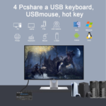 USB 3.0 KVM Switch HDMI 4 Computer 1 Monitor 8K 4K 120Hz VRR G/Sync HDCP Bypass Atmos IR Remote - 4X USB3.0 Cable, Hotkey for USB 1.0 Keyboard Mouse Printer, IR Extend Windows Mac 41KVM8K - Image 3