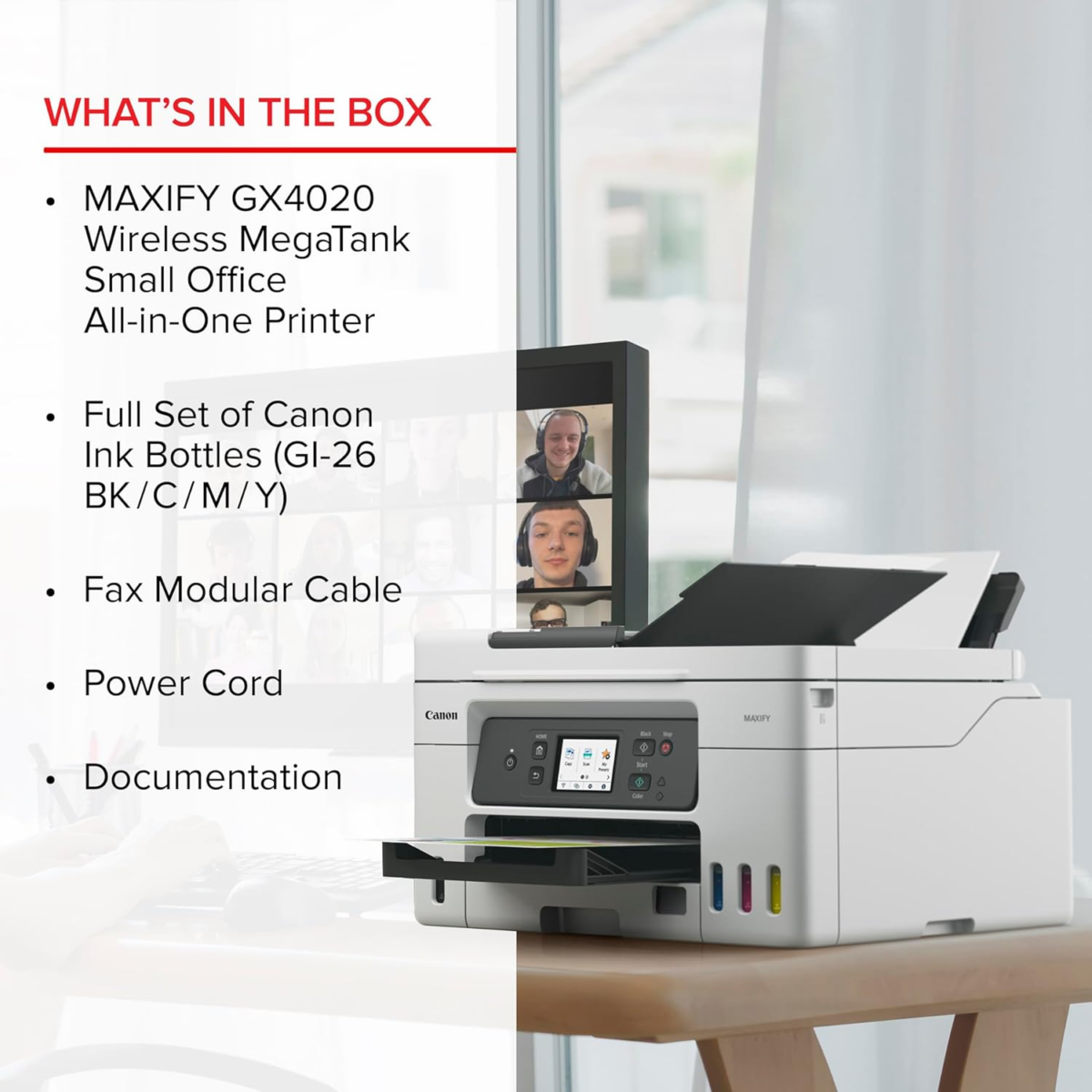 Megatank GX4020 All-In-One Wireless Supertank Printer with Print, Copy, Scan and Fax | Auto Document Feeder | Mobile Printing | 2.7" LCD Touch Screen - Image 7