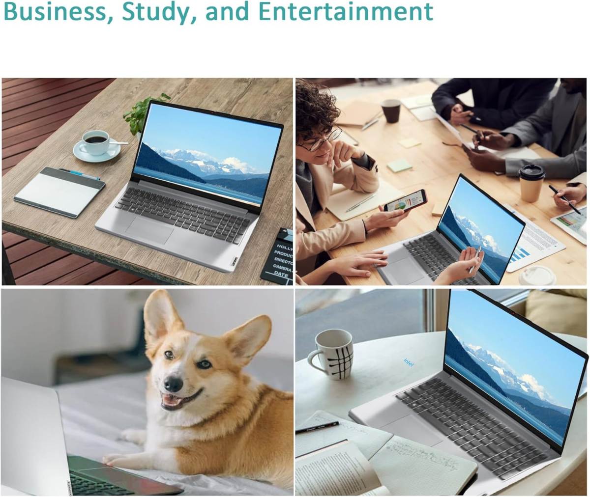 Ideapad 1I Laptop, 15.6 Inch Anti-Glare Display, Intel Celeron Processor, 20GB RAM, Storage: 1TB SSD+128GB Emmc, Windows 11 Home, 1 Year Microsoft 365, Webcam, Wi-Fi, Alpacatec Accessory - Image 7