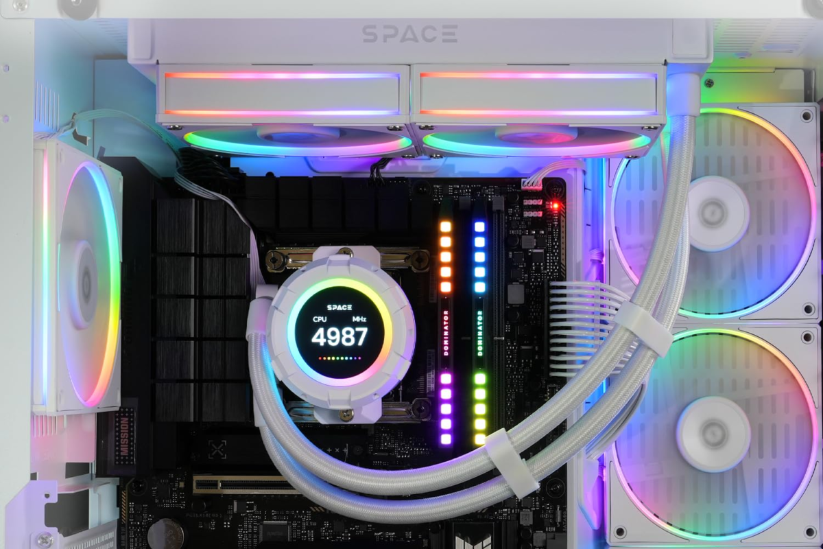 SL240 White CPU Liquid Cooler with Display, Customizable 2.1" LCD Display for Images or Performance Metrics, 240Mm AIO Cooler, Dual AF127 ARGB Fans, Fits Intel/Amd - Image 6