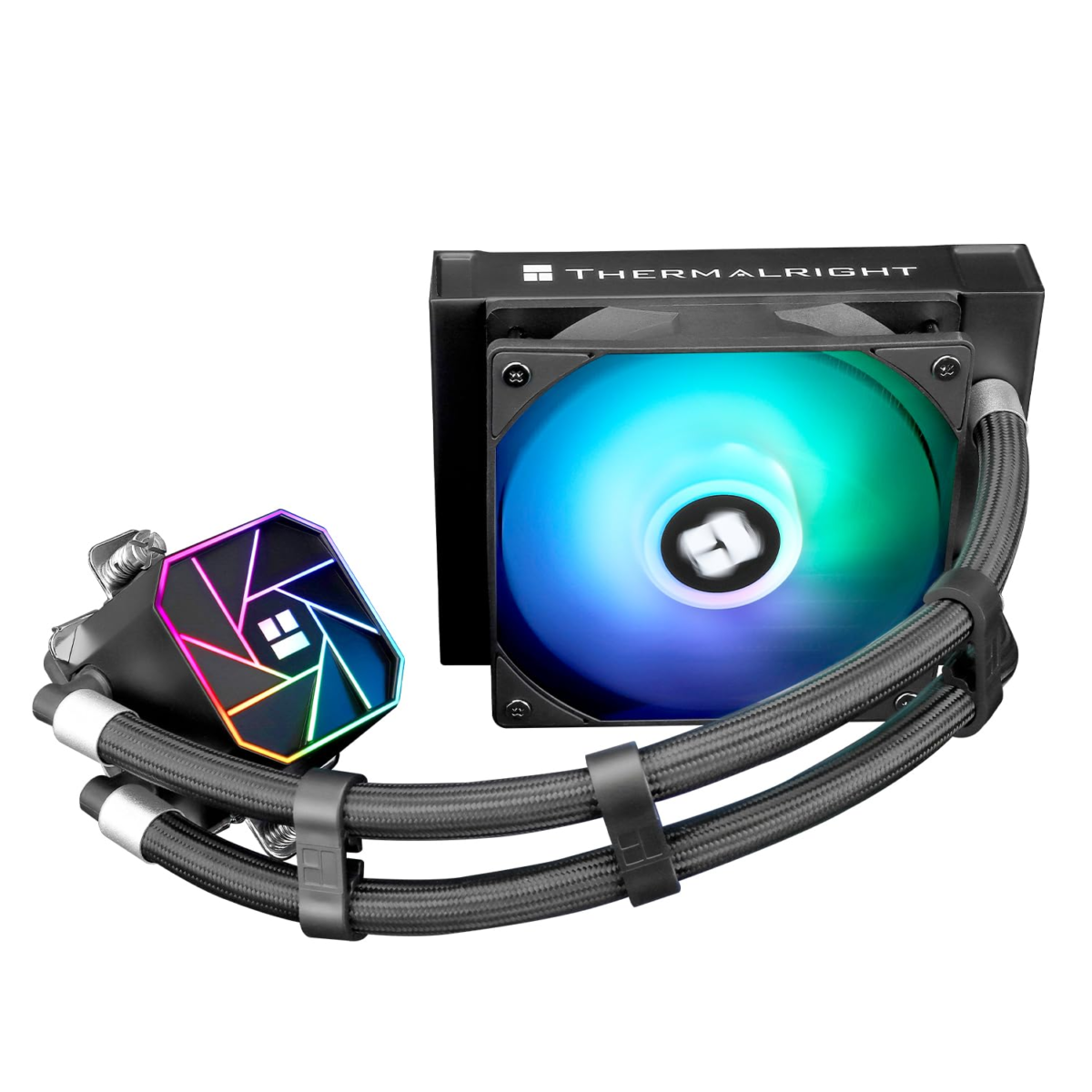 Aqua Elite 120 V3 Aio CPU Cooler, 120 Liquid Cooling Row, ARGB PWM Cooler Fans, for Intel LGA1150/1151/1155/1156/1200/2011/1700,AMD:AM4/AM5, PC Cooler Aio - Image 1
