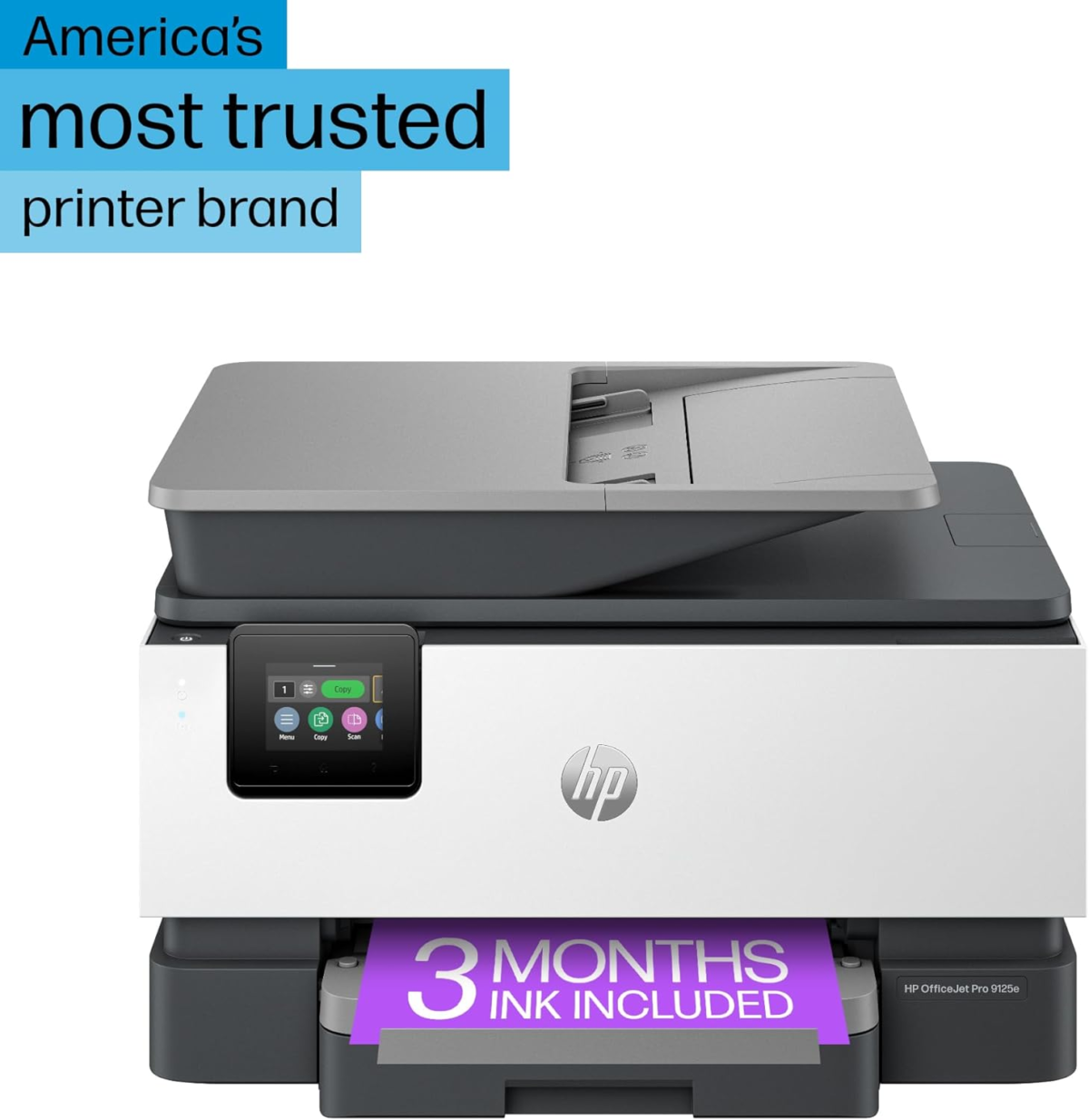 Officejet Pro 9125E All-In-One Printer, Color, Printer-For-Small Medium Business, Print, Copy, Scan, Fax,Touchscreen; Smart Advance Scan, 3 Months of Instant Ink Included - Image 3