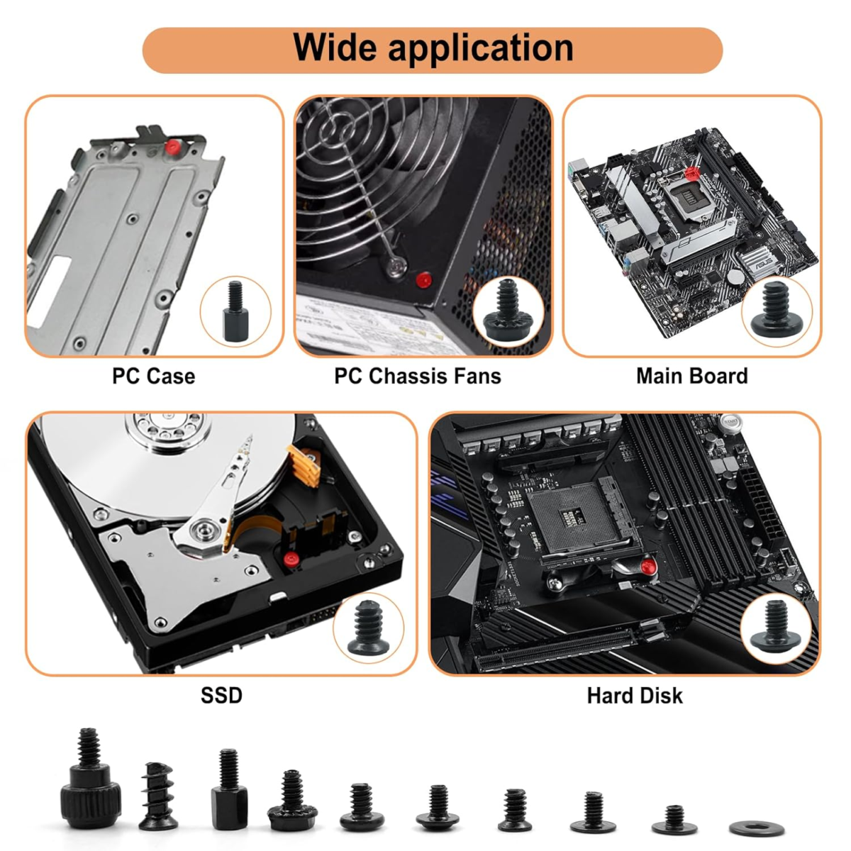 420PCS Computer Screw Kit, Motherboard Standoffs Assorted Screws for PC Case, HDD, SSD, Laptop, Fan, CD-ROM - for DIY PC Build Repair - Image 4