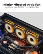 COSMIQ 120Mm PC RGB Fans Computer Case Fans, 5V 3-PIN Connector Daisy Chain PWM Cooling Fans with Controller for Cases CPU Liquid Coolers (Black COSMIQ Forward Fan, Black-3) - Image 2