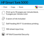 Smart-Tank 5000 Wireless All-In-One Ink-Tank Printer with up to 2 Years of Ink Included, Mobile Print, Scan, Copy, White, 17.11 X 14.23 X 6.19 - Image 2