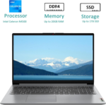 Ideapad 1I Laptop, 15.6 Inch Anti-Glare Display, Intel Celeron Processor, 20GB RAM, Storage: 1TB SSD+128GB Emmc, Windows 11 Home, 1 Year Microsoft 365, Webcam, Wi-Fi, Alpacatec Accessory - Image 2