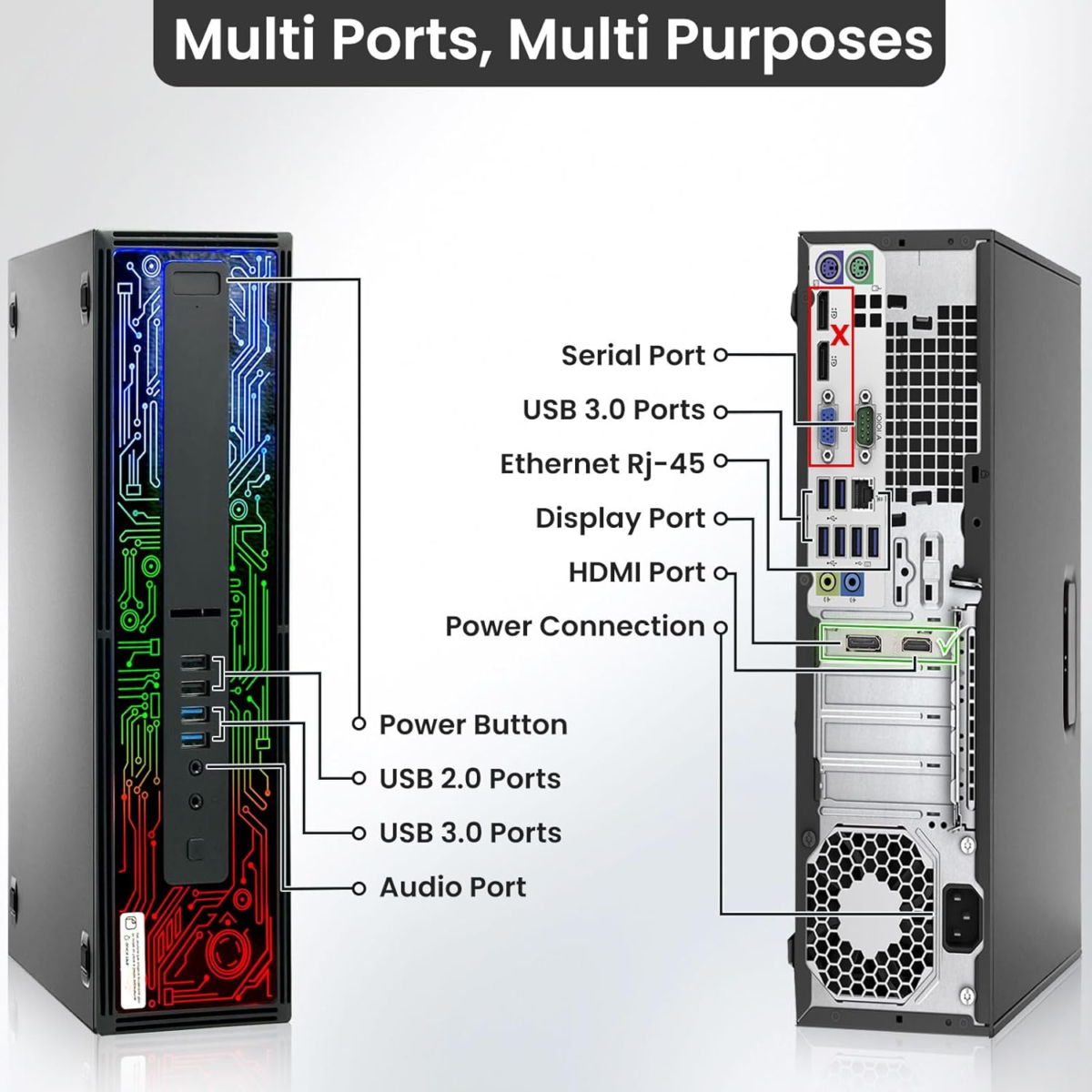 HP G2 RGB Gaming PC Desktop – Intel I5 6Th Gen Processor, 16GB DDR4 Ram, 512GB SSD, AMD Radeon RX 550 DDR5, New 24 Inch Monitor, Windows 10 Pro – Computer Tower for PC Gamer (Renewed) - Image 2
