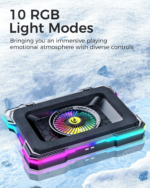 Laptop Fan Cooling Pad with High Effective Motor Cooler Fan, Gaming Full RGB Lighting Laptop Stand for 15-19 Inch Gamer PC Computers - Image 3